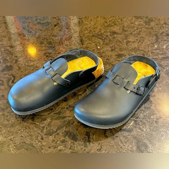 Birkenstock Boston Tokio Black Leather Clogs Size 39 - Picture 7 of 16